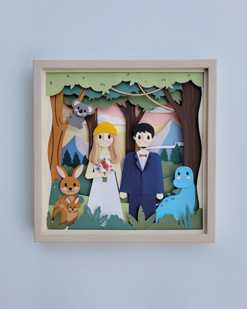 Special custom papercut frame : wedding day theme. - 相框/畫框 - 紙 