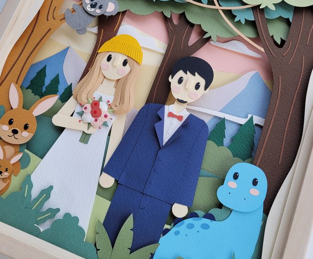 Layered custom papercut frame: wedding day theme. - Shop lita-craft Picture  Frames - Pinkoi