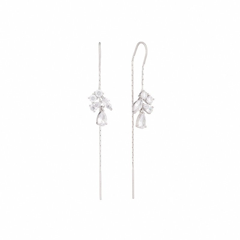 LUCIANO MILANO flower love sterling silver earrings - ต่างหู - โลหะ สีเงิน