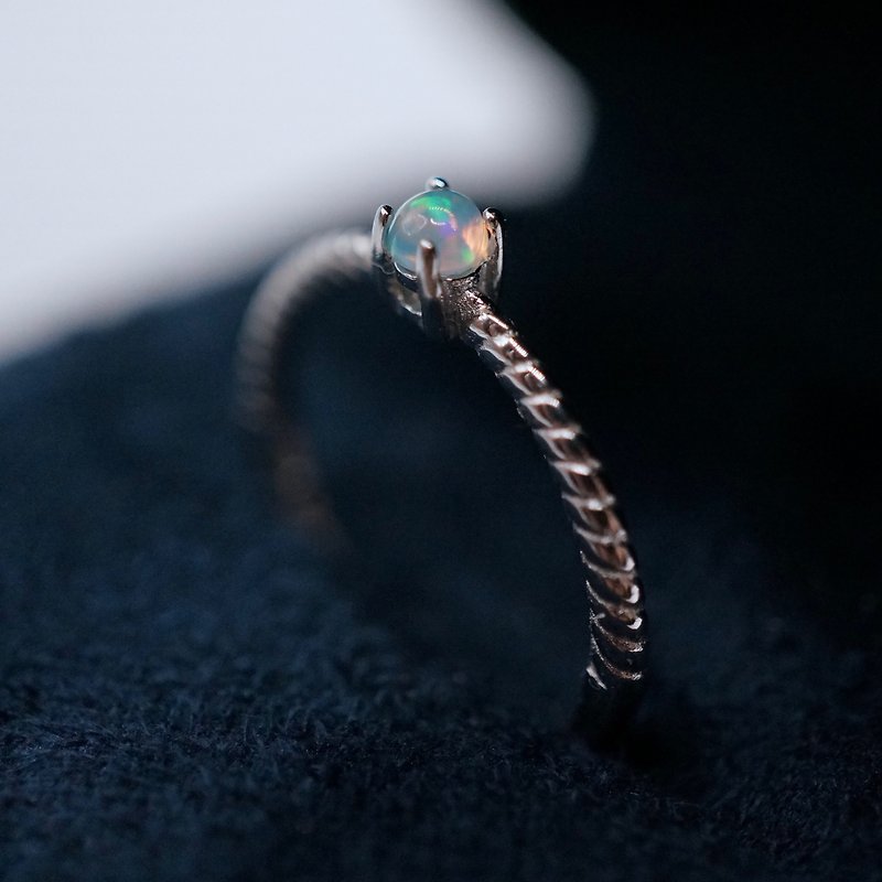 ITS-R165【Sterling Silver Ring・Opal・Opal・Opal] Opal Sterling Silver Ring - แหวนทั่วไป - เครื่องเพชรพลอย สีเงิน