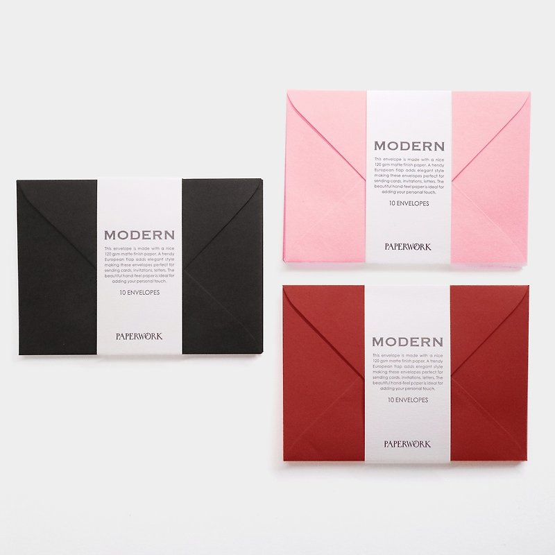 A6 Envelope Modern Series Crimson/Carbon Black/Pink - ซองจดหมาย - กระดาษ สีแดง