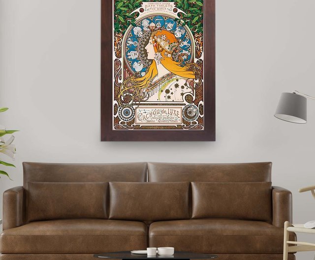ミュシャ　額絵 ミュシャ】 絵画額装品 桜草 | 額縁通販・画材通販のことなら