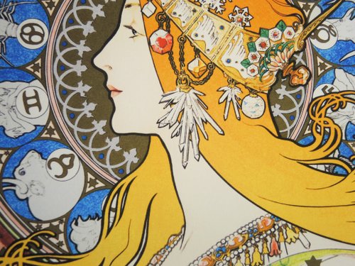 ミュシャ　額絵 楽天市場】JHA 絵画 インテリア 油絵 額入り 額絵 世界の名画