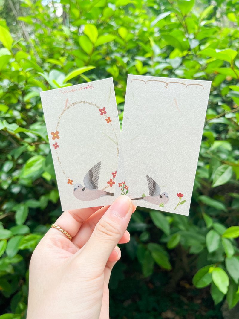 Dove-style life bead-necked turtle dove note double-sided small card casual dove - การ์ด/โปสการ์ด - กระดาษ สึชมพู