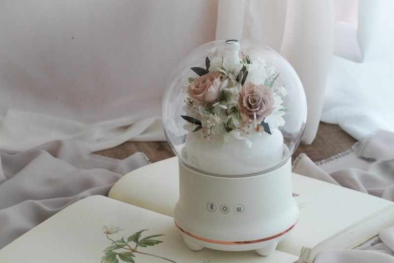 【客製化禮物】香氛藍芽音響 香氛機 藍芽音響 居家香氛 室內香氛 - 乾燥花/永生花 - 植物．花 白色