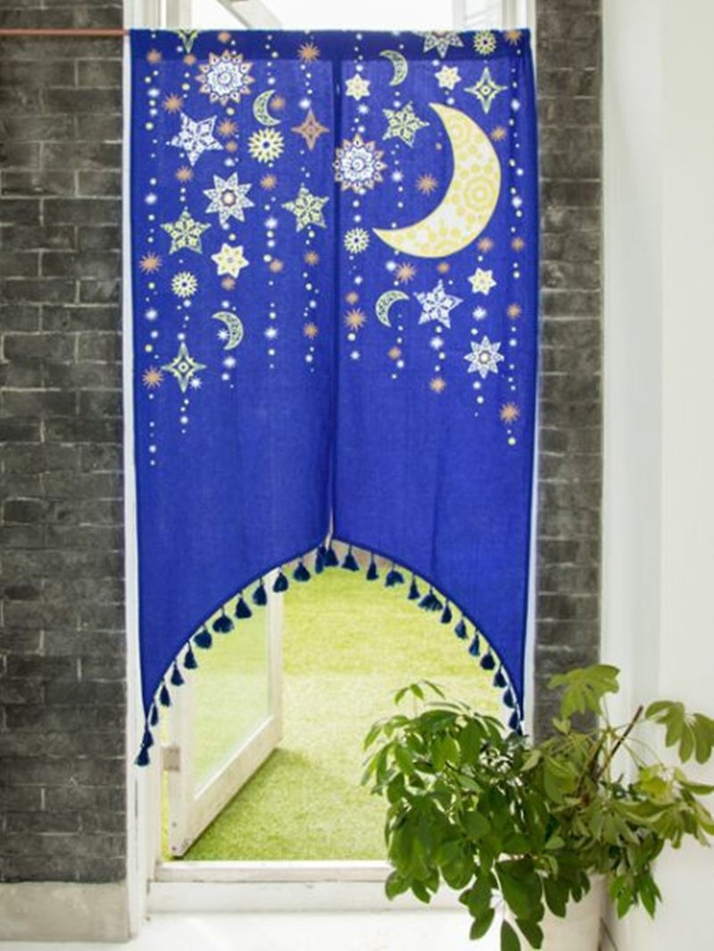 [Popular Pre-order] Starry Moon Tassel Curtain ISAP83B9 Gift - ม่านและป้ายประตู - ผ้าฝ้าย/ผ้าลินิน 