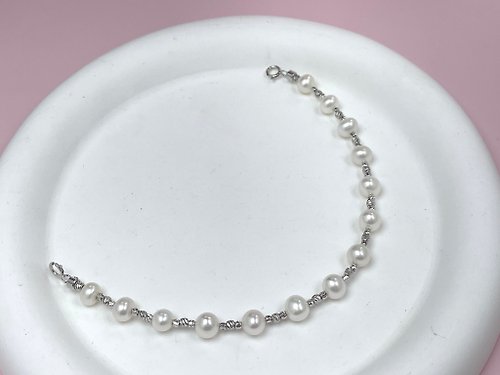 Athena珍珠設計 星光鏈 天然淡水珍珠 櫻花粉 媲美akoya 手鏈