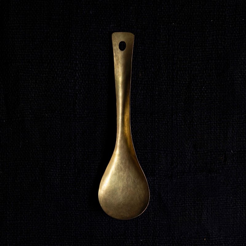 Tanaka bronze _ brass rice spoon _B25 - Cutlery & Flatware - Copper & Brass Gold