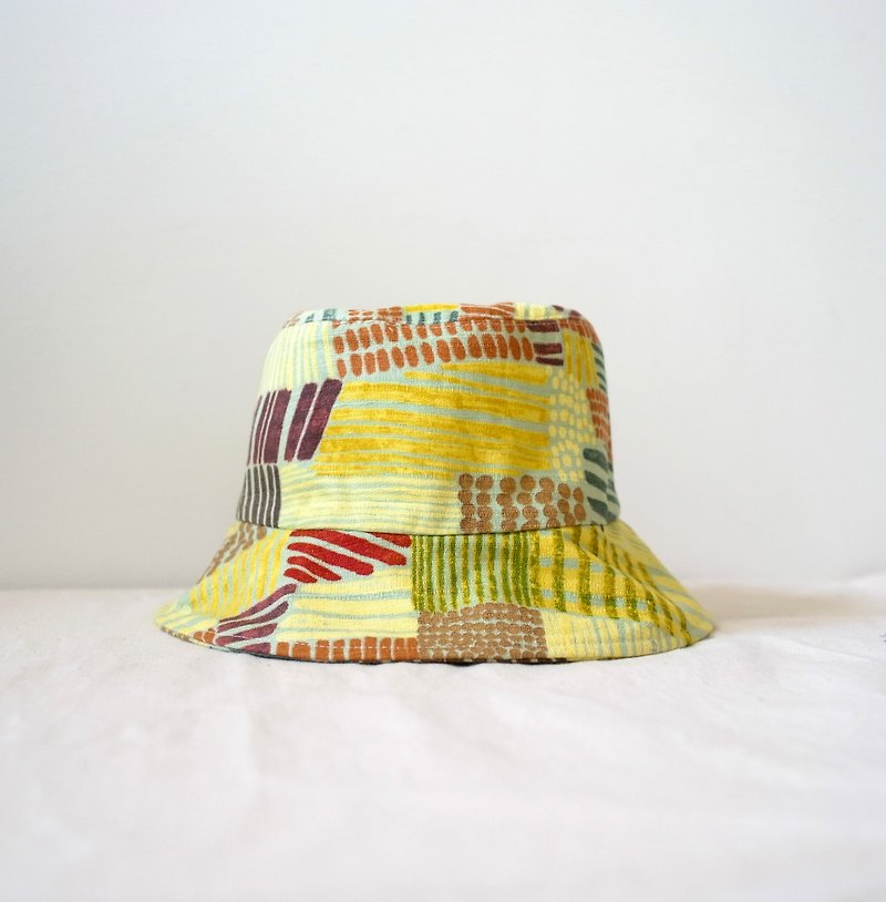 Japanese fabric artwork color hand fisherman hat - หมวก - กระดาษ หลากหลายสี