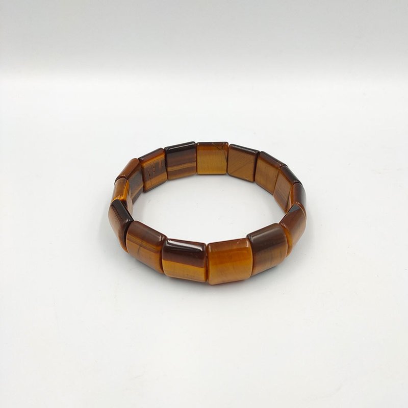 Gold Tiger Eye Hand Row 12mm Jewelry Bracelet - สร้อยข้อมือ - วัสดุอื่นๆ สีทอง