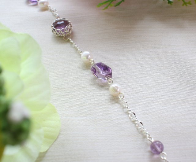 Amethyst Bracelet Natural Amethyst Beads Bracelet for Women Gift