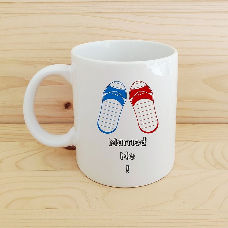 Customized_Mug/Married to me - แก้วมัค/แก้วกาแฟ - เครื่องลายคราม ขาว