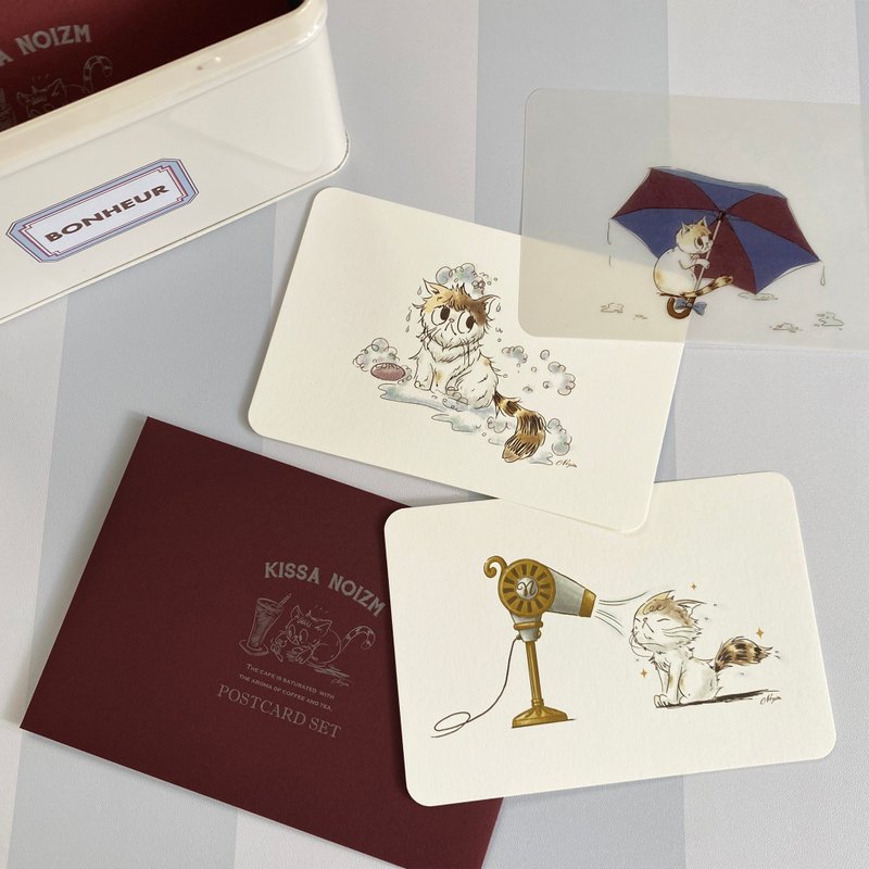 postcard_明信片【Dry】【shampoo】【umbrella】【set】 - 心意卡/卡片 - 紙 白色