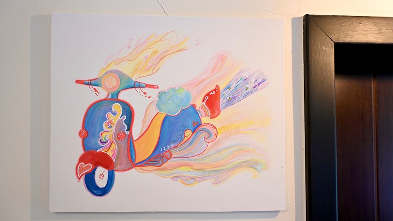 Dream Fuel_Fairy No. ～壁画誕生～ 新作アートワーク オール手描きアクリル製 限定版 - ウォールデコ・壁紙 - その他の素材 ピンク