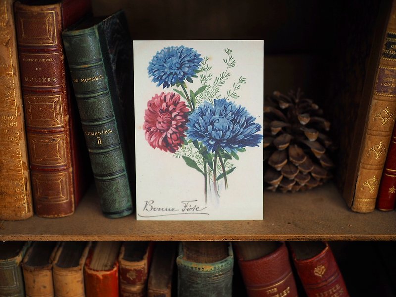 法國百年花卉 復刻版明信片 O款 - 卡片/明信片 - 紙 多色