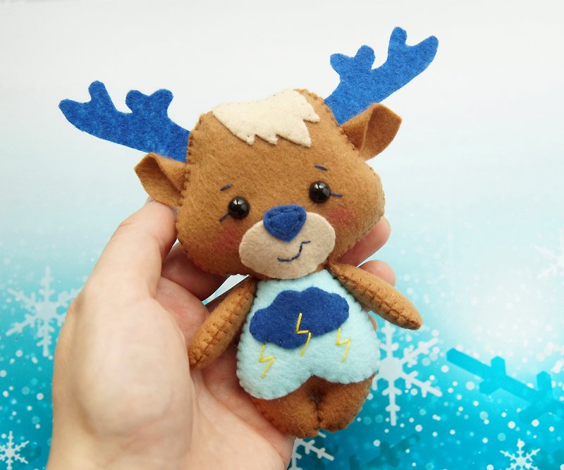 Felt toy sewing pattern, Cute Christmas deer pattern, Felt reindeer pattern - DIY 教學/工具書 - 其他材質 