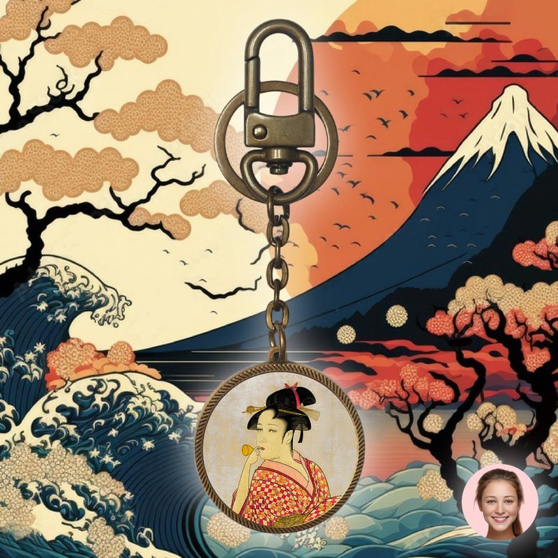 OneMe AI-generated Caricature Metal Key Holder(Free Artwork) - Charms - Other Metals 