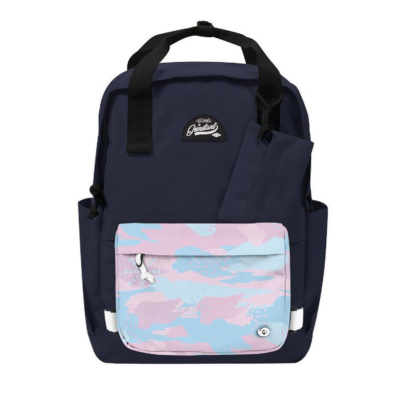 Grinstant Mix and Match Detachable 15.6 "バックパック-アドベンチャーシリーズ（ブルーとカモフラージュパウダー） - リュック・バックパック - ポリエステル ブルー