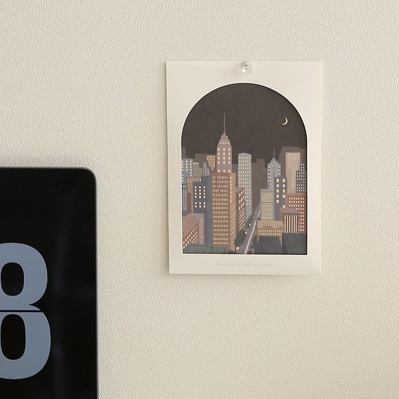 ワールドカードグループ-8都市の夜景、E2D09451の窓 - カード・はがき - 紙 ブラック