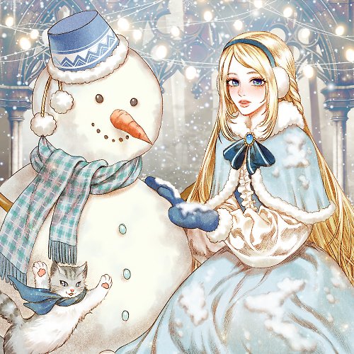 Cream Peach , Orgel melody Lydia winter fairy sticker (8color)