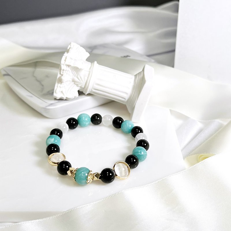 Blue-green Danube. Bracelet, one picture and one thing, a confident nobleman I Tianhe Stone+ Silver Stone+ gypsum I - สร้อยข้อมือ - เครื่องเพชรพลอย 