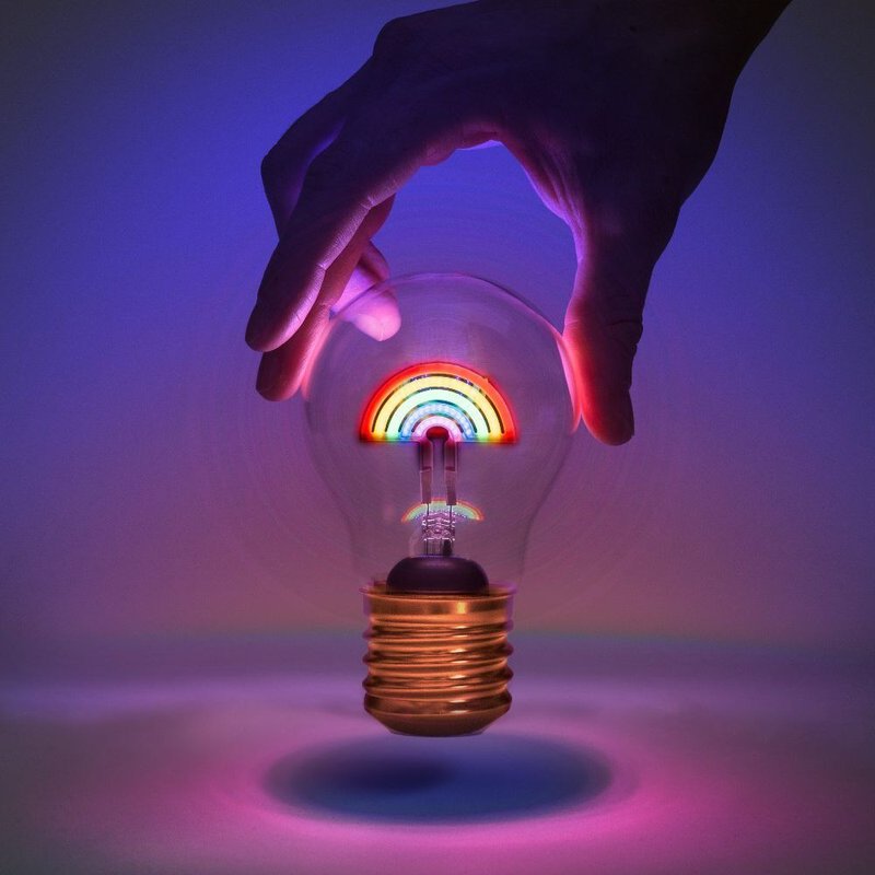 Suck UK Rainbow Rechargeable LED Neon Shape Bulb - Lighting - Other Materials 