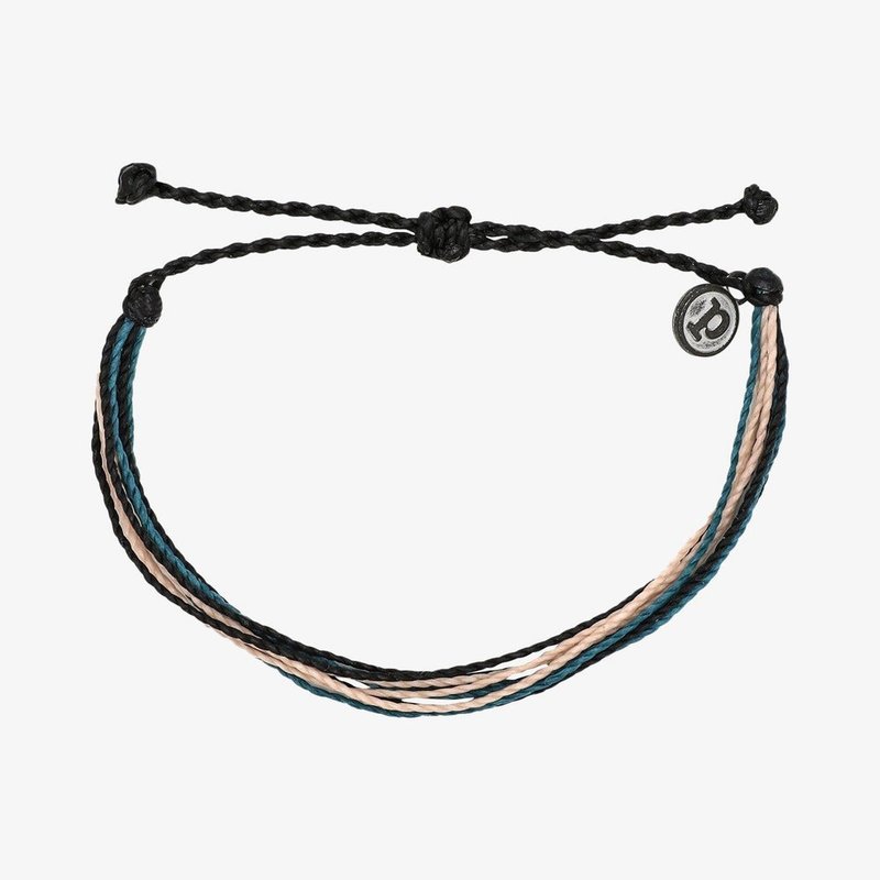 Pura Vida American handmade DARK SEAS dark sea waterproof Wax line adjustable surfing bracelet - สร้อยข้อมือ - วัสดุกันนำ้ สีดำ