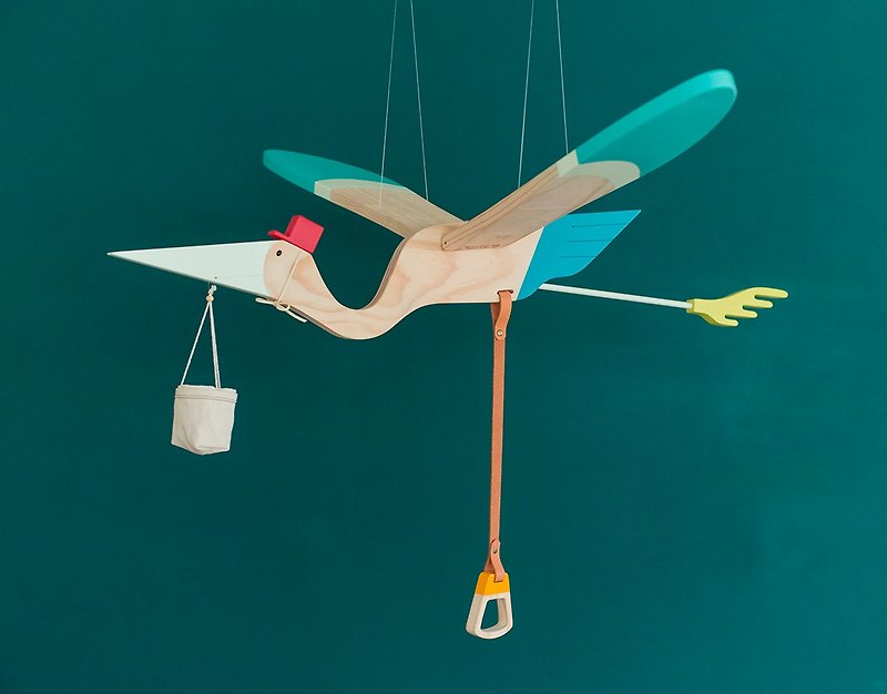 Mobile Bird - Pelican - ของวางตกแต่ง - ไม้ สีใส