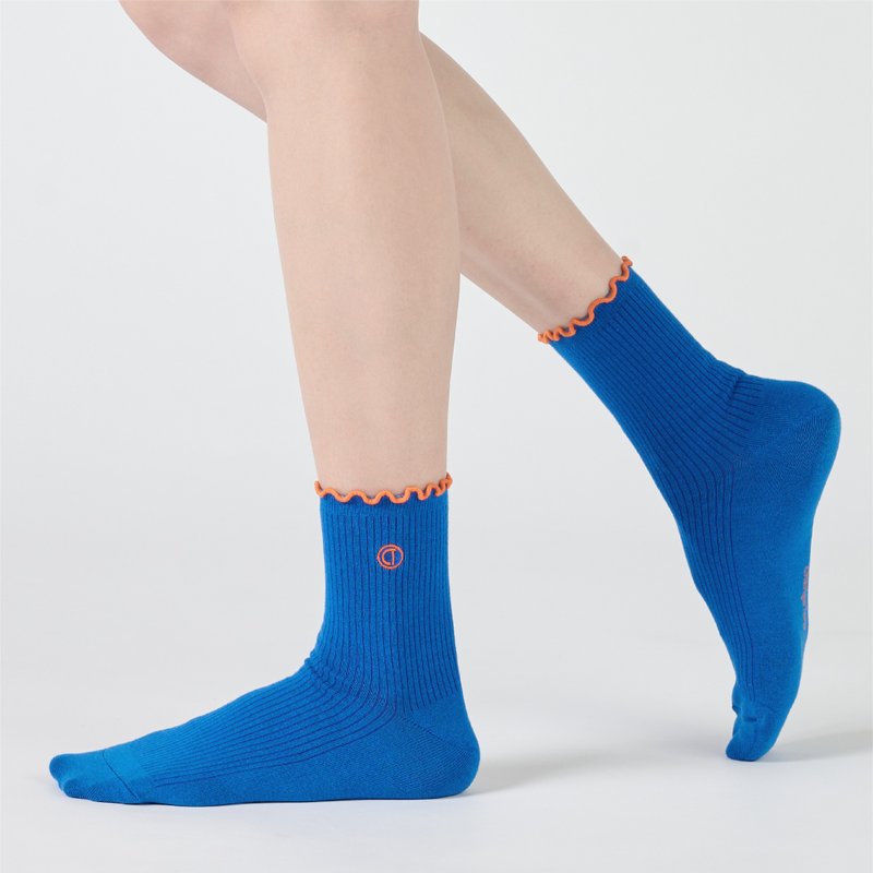 Bubble Soda Crew Socks - Blue (F) - Socks - Cotton & Hemp Blue