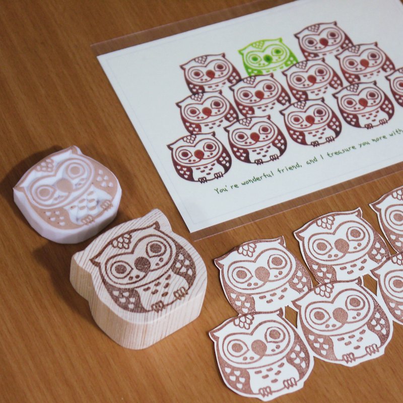 Hand rubber chapter _ owl accompany chapter (unit: 1) - Stamps & Stamp Pads - Rubber Multicolor