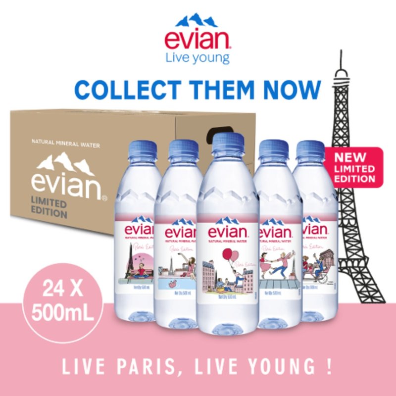 【任３箱再８５折】法國 evian 依雲天然礦泉水 巴黎風格瓶 - 養生/保健食品/飲品 - 其他材質 