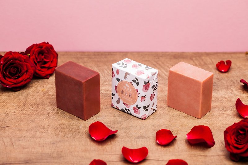 Mountain Rose Plant Extract Beauty Handmade Soap (for oily skin/acne skin with mint) - ครีมอาบน้ำ - พืช/ดอกไม้ สีแดง
