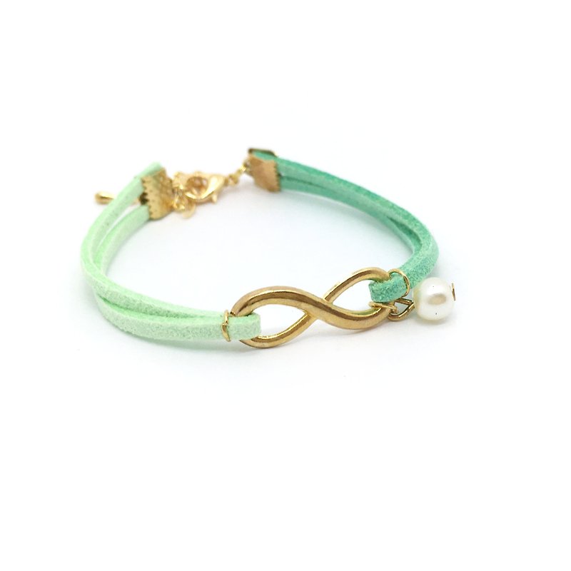 Handmade Infinity Bracelets Rose Gold Series– light green limited