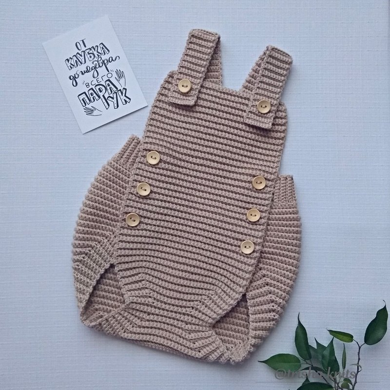 新生兒針織連體衣 newborn baby knitted bodysuit - ชุดทั้งตัว - ผ้าฝ้าย/ผ้าลินิน สีนำ้ตาล