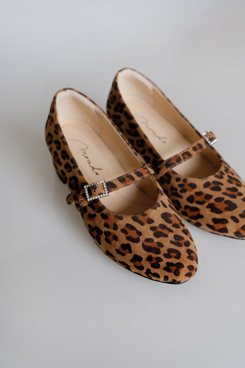French handmade velvet heels. leopard print