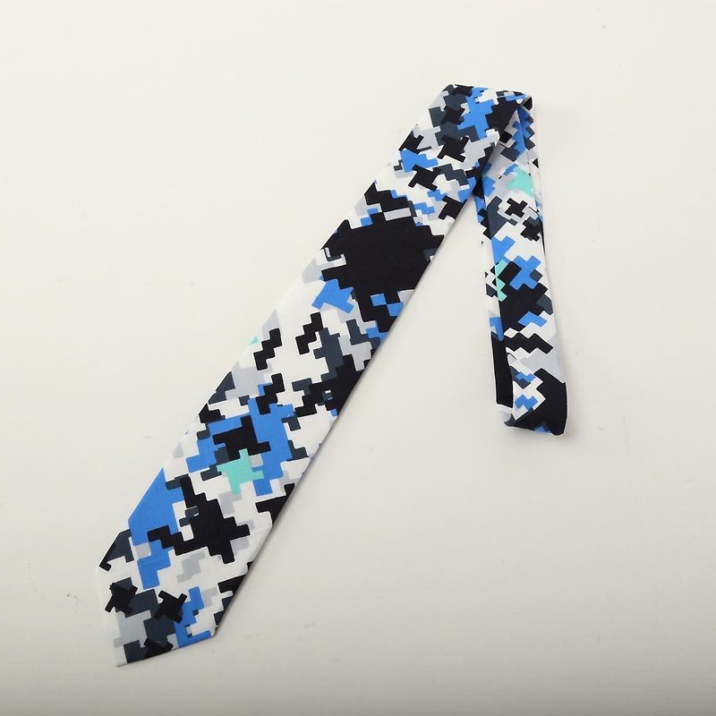 mosaic tie blue tie - Ties & Tie Clips - Cotton & Hemp Blue
