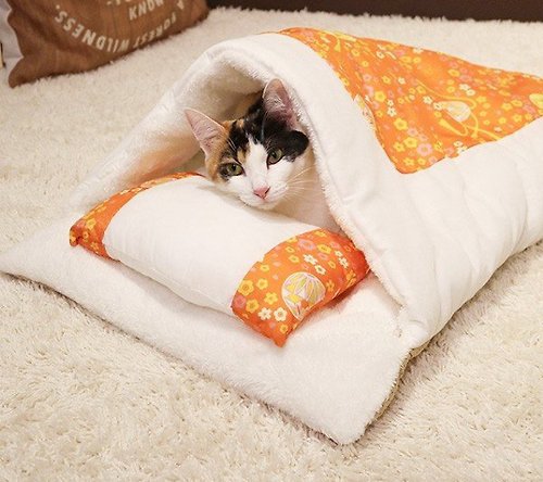 DoggyMan 日本寵物國民品牌 【日本CattyMan】貓用日式枕被組 厚絨保暖 睡袋