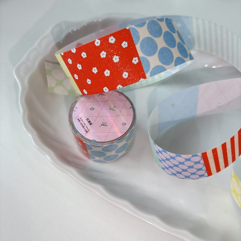 Hongguoguo sand tape and paper tape 5/10 meter roll - Washi Tape - Other Materials Multicolor