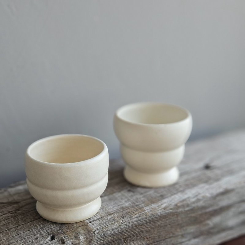 牛奶白 對飲 雙人酒杯組 咖啡杯組 (含2杯) - 茶壺/茶杯/茶具 - 陶 白色