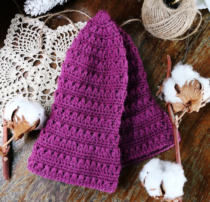 Handmade - sweet purple grape - fisherman hat - wool cap wool