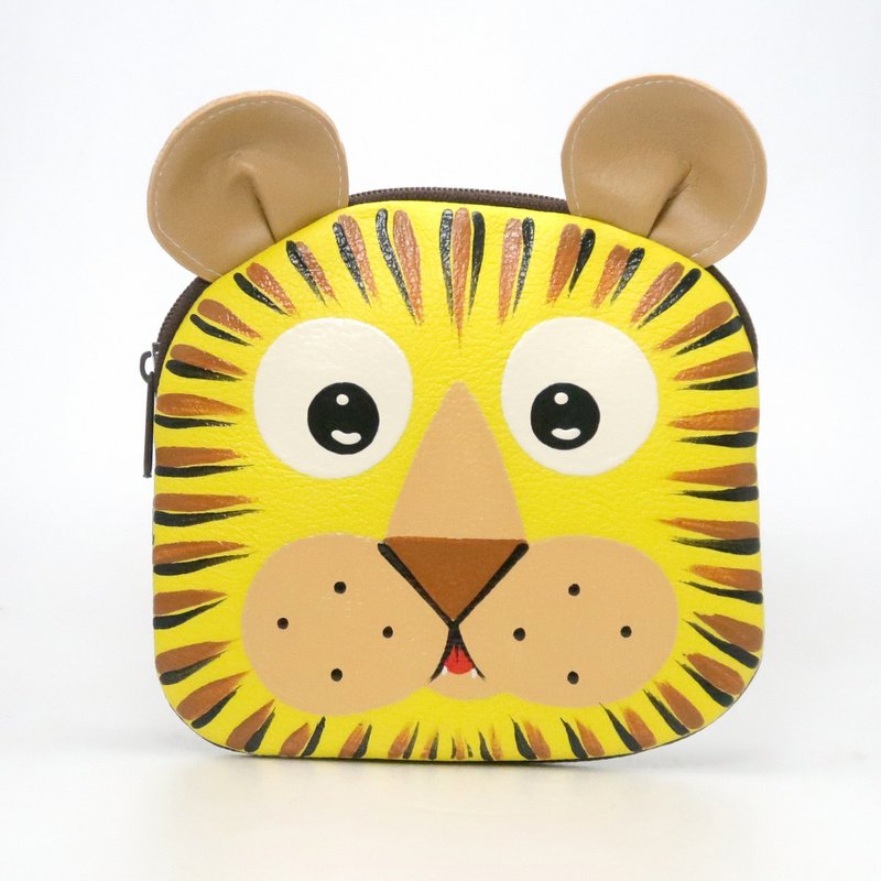 【雙11折扣】Tiger coin purse small synthetic leather bag with zip.various card pocket - 零錢包/小錢包 - 人造皮革 黃色