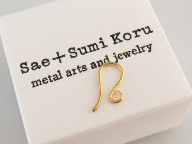 K24 Pure Gold Hook◇純金ピアスフック◇チャーム付け替え無料：カーネリアンチャーム付き - 耳環/耳夾/耳骨夾 - 其他金屬 