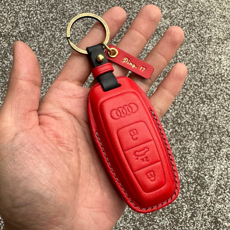 Audi Buttero 奧迪鑰匙皮套 E-tron A4 A3 A5 A6 A8 Q3 Q5 Q7 - 鑰匙圈/鑰匙包 - 真皮 橘色