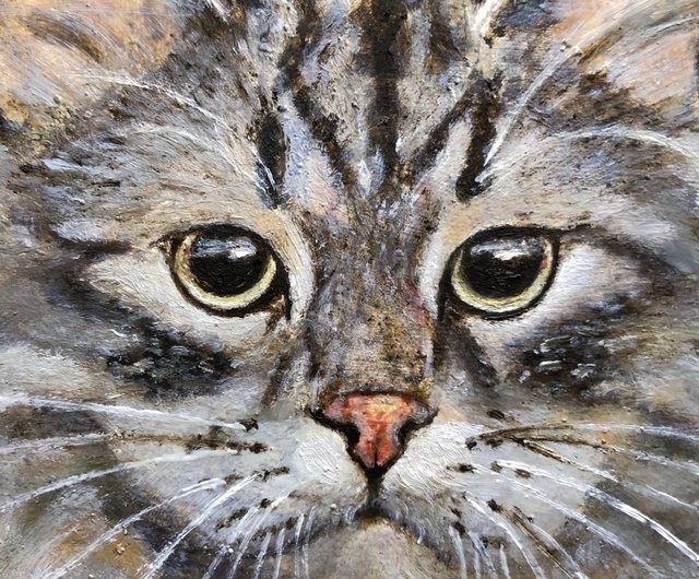猫が歩いているモダンな壁アート 6x11 インチの猫の肖像画