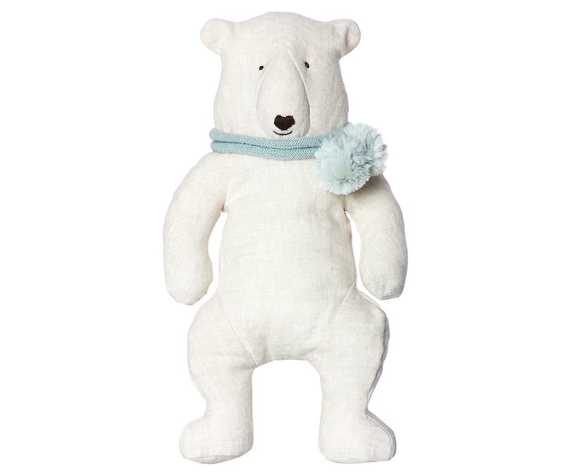 冰原朋友-小北極熊 - 公仔模型 - 棉．麻 白色