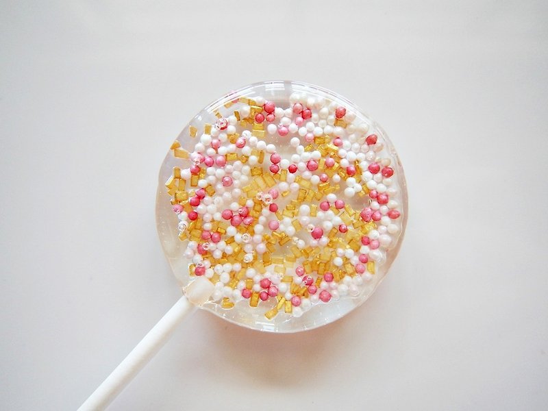 花漾棒棒糖-繽紛蜜糖 (5支/盒) - 蛋捲/餡餅/零食 - 新鮮食材 粉紅色