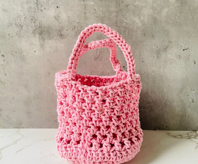 DIY hollow small round bottom handbag Crochet bag material bag