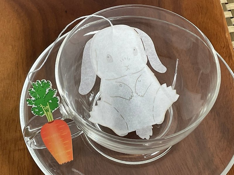 Miniature Lop Ear Rabbit Tea Bag Lychee Tea 4 Packets - ชา - กระดาษ สีส้ม