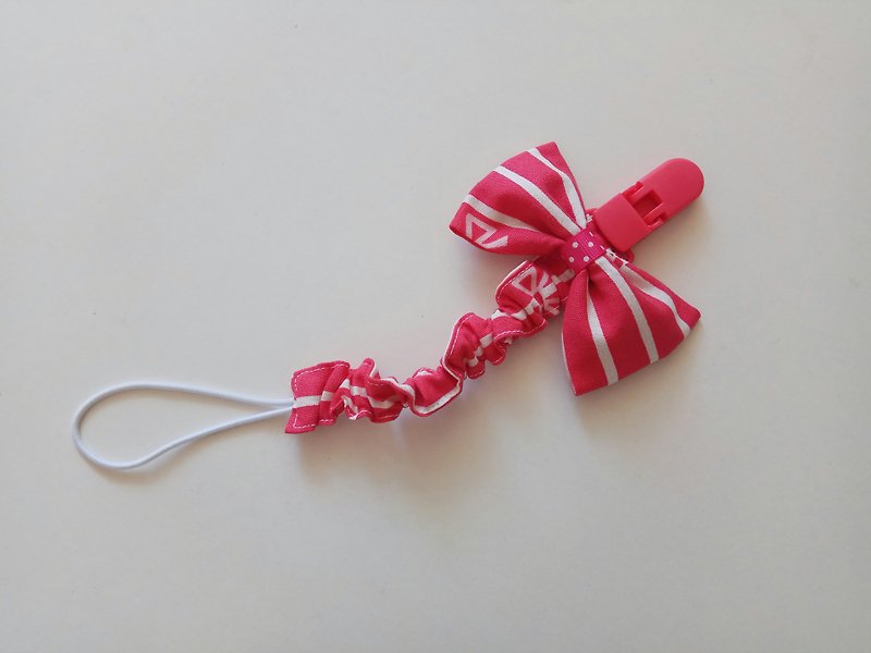 Red clip bow knot twisted pacifier clip pacifier chain bow elastic cord - ของขวัญวันครบรอบ - ผ้าฝ้าย/ผ้าลินิน หลากหลายสี