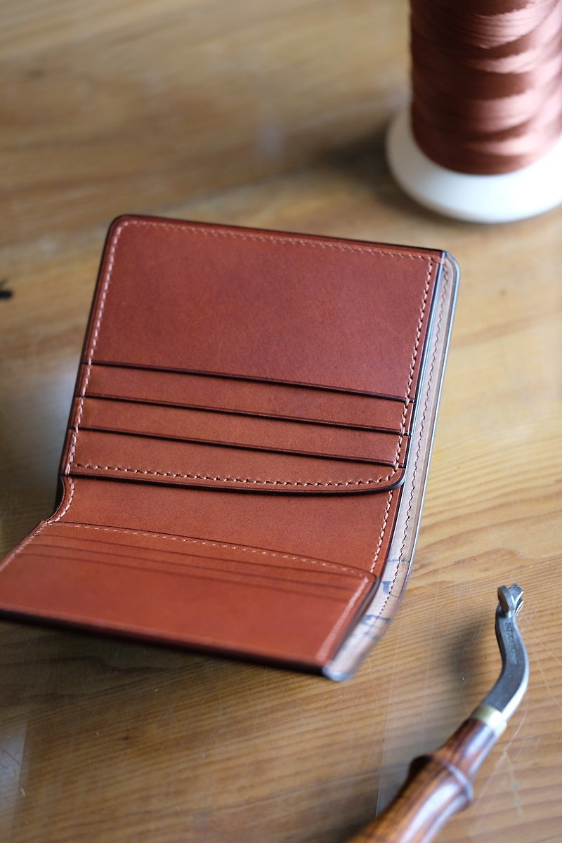 Mildy Hands Silver Short Clip / Short Wallet Horween shell Cordovan Cordovan - Wallets - Genuine Leather Brown